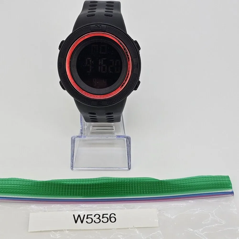 Men's Negative Display Digital Sports Watch 50MM Black Case Plastic Bands‎